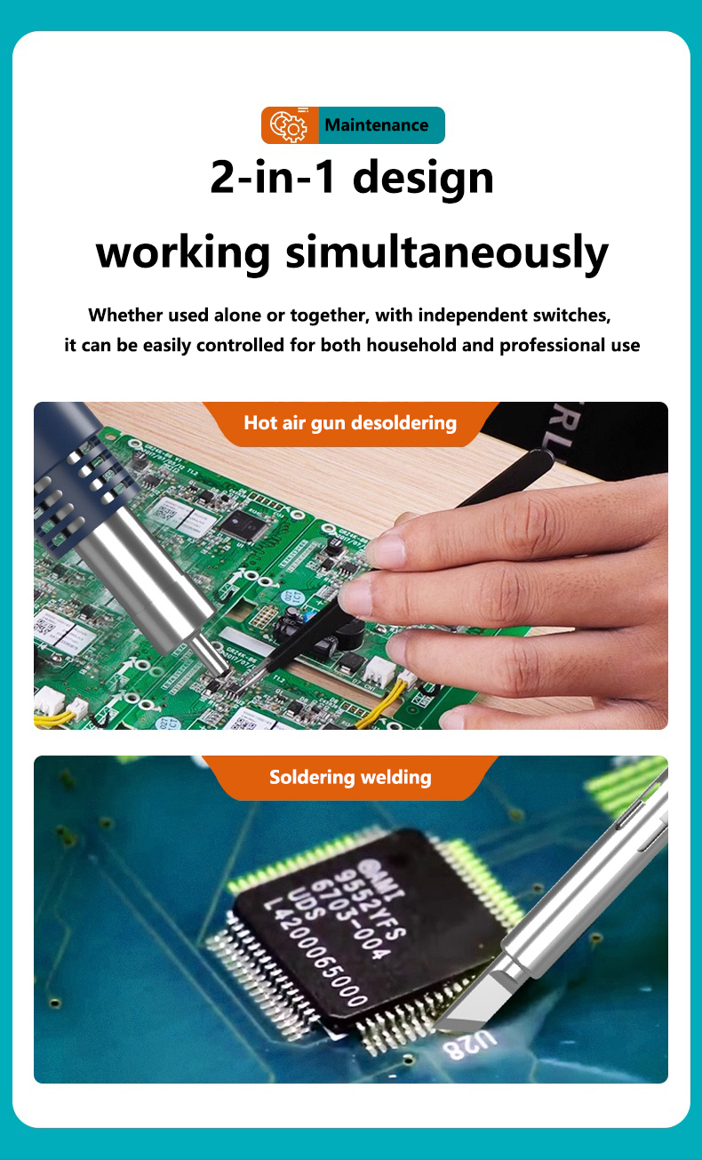 BK8586D 2-in-1 air gun soldering station 6