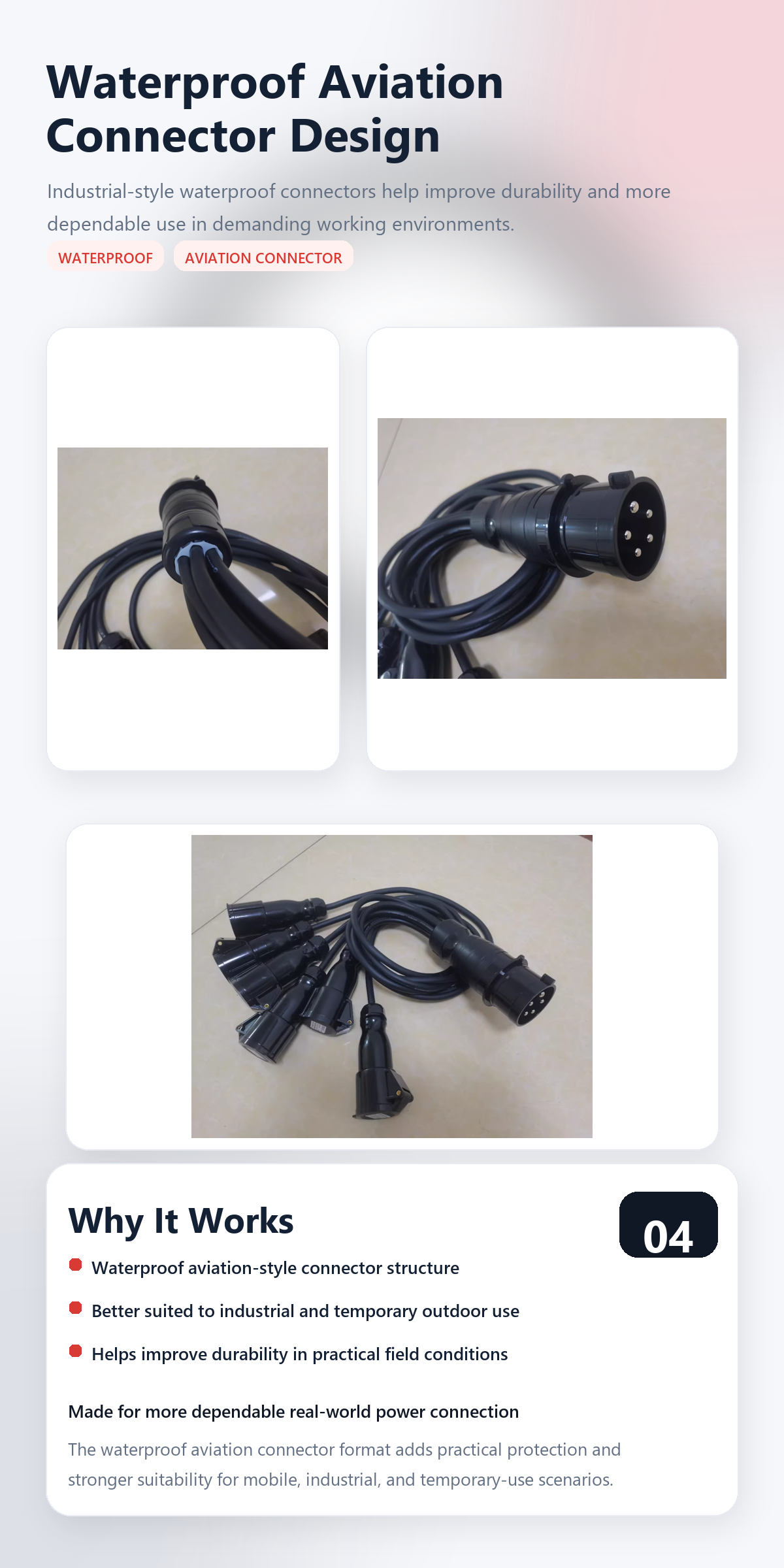 63A to 16A 6-Way Waterproof Power Splitter Cable (1M) 4