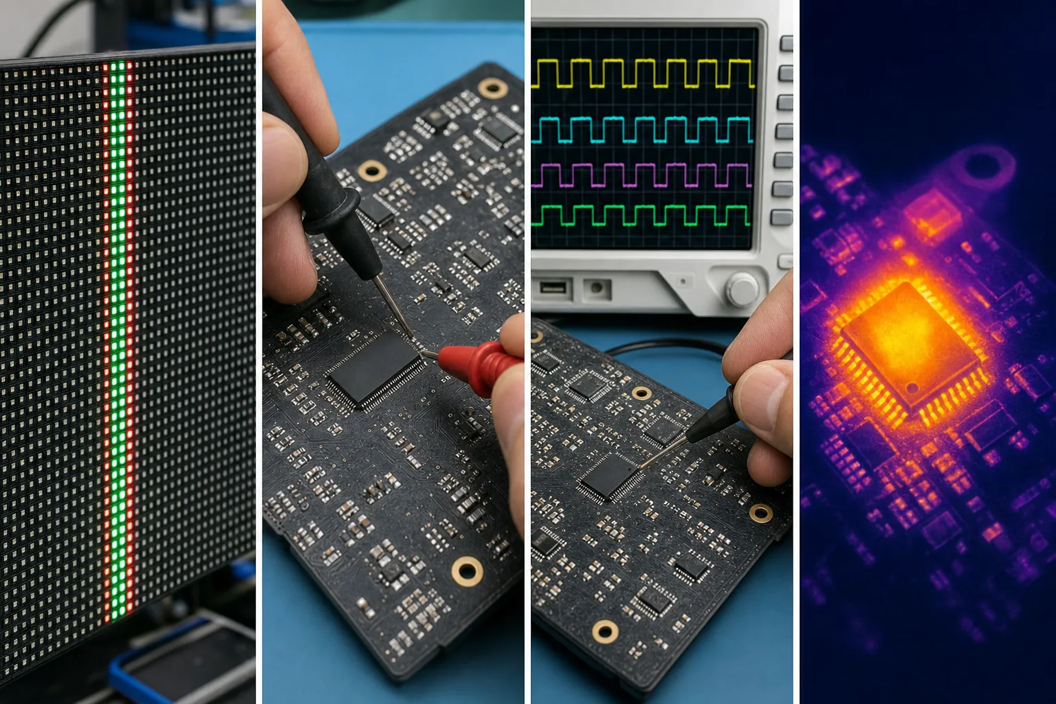Visual diagnostic sequence for LED driver IC failure symptoms